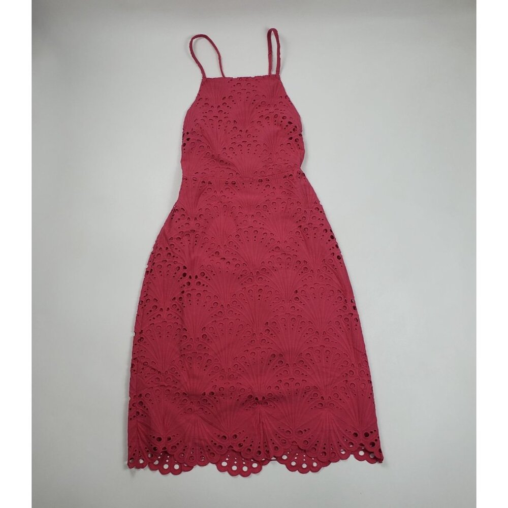 Andie Swim The Roatan Midi Dress Women Sz Small Rosette Cotton Eyelet Lace Lined - Picture 4 of 16